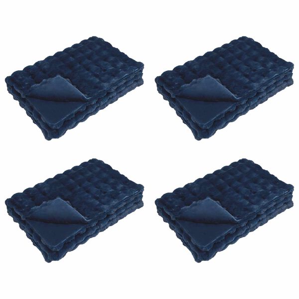 vidaXL Kunstfell Kaninchenfell Decke 4 pcs Marineblau 150 x 220 cm