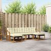 vidaXL Outdoor-Sofagarnitur mit Kissen 6 pcs Natur und Creme