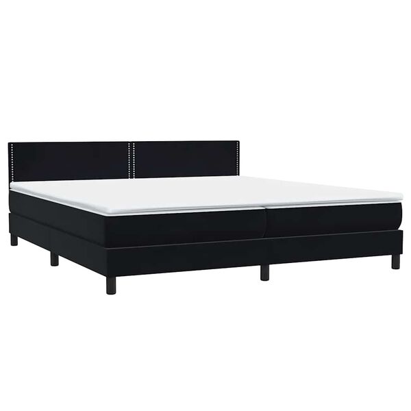 vidaXL Boxspringbett mit Matratze Schwarz 180x210 cm Samt