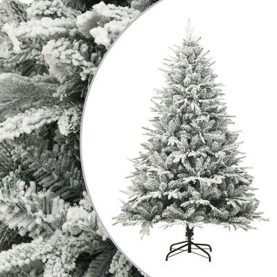 vidaXL Künstlicher Weihnachtsbaum Schnee LEDs & Kugeln 240 cm PVC & PE