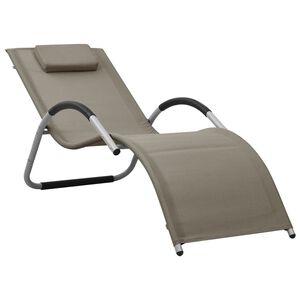 vidaXL Sonnenliege Textilene Taupe und Grau