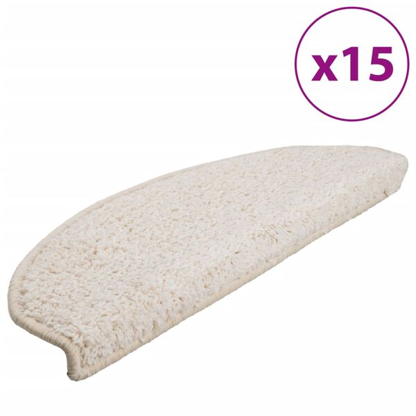 vidaXL Stufenmatten 15 Stk. 65x21x4 cm Weiß Halbrund Groß
