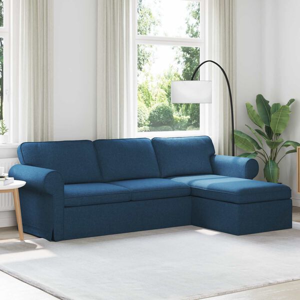 vidaXL Sofa Blau Gesamtabmessungen: 245 x 138 x 80 cm (B x T x H) Samt