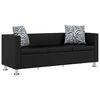vidaXL Sofa-Set Kunstleder 3-Sitzer und 2-Sitzer Schwarz