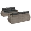 vidaXL 7-tlg. Garten-Sofagarnitur mit Kissen Grau Poly Rattan