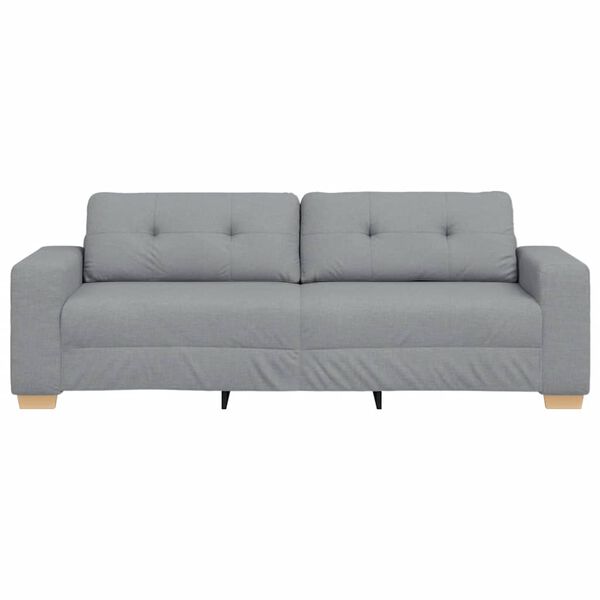 vidaXL 3-Sitzer-Sofa Hellgrau 220x78x80 cm Stoff