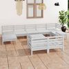 vidaXL 10-tlg. Garten-Lounge-Set Weiß Massivholz Kiefer