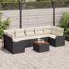 vidaXL Garten-Sofa-Set 8 pcs Schwarz und Weiß