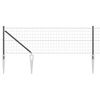 vidaXL Euro-Zaun mit Stacheln 25 x 0,6 m PVC-beschichteter Stahl Grau