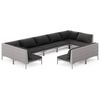 vidaXL 9-tlg. Garten-Lounge-Set mit Kissen Poly Rattan Dunkelgrau