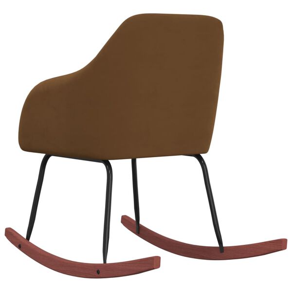 vidaXL Schaukelstuhl Braun Samt