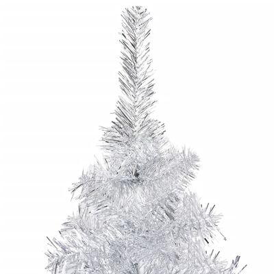 vidaXL Künstlicher Weihnachtsbaum mit LEDs & Kugeln Silbern 120 cm PET