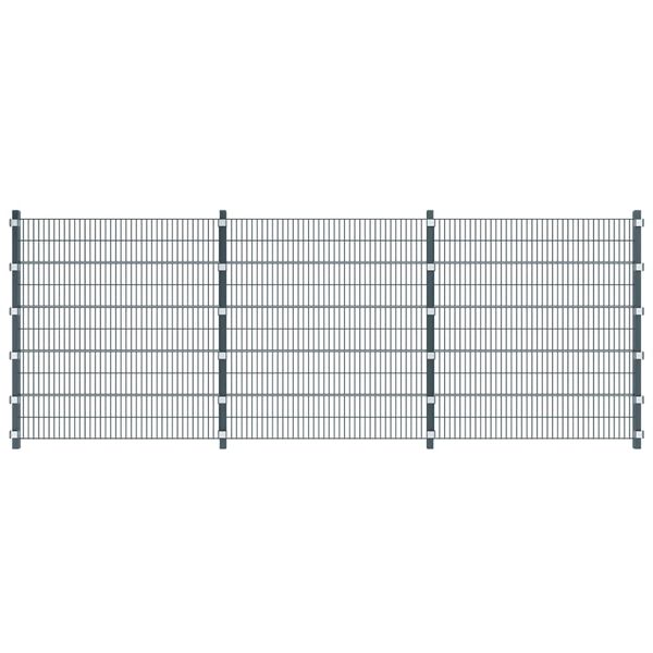 vidaXL Zaunelement mit Pfosten Pulverbeschichtetes Eisen 6x1,95 m Anthrazitgrau