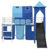 vidaXL Kinderloftbett Wei&szlig; und Blau 74,5 x 190 cm Metall