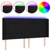 vidaXL LED Kopfteil Schwarz 163x16x118/128 cm Stoff