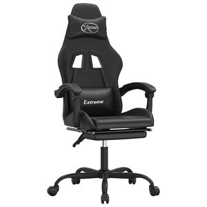 vidaXL Gaming-Stuhl mit Fu&szlig;st&uuml;tze Schwarz Kunstleder