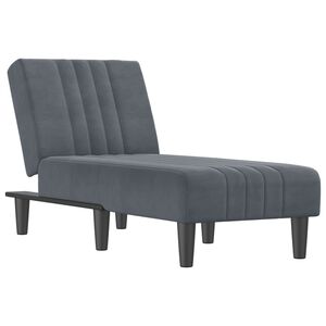 vidaXL Chaiselongue Dunkelgrau Samt