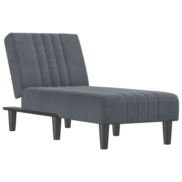 vidaXL Chaiselongue Dunkelgrau Samt