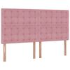vidaXL Ottoman-Bett mit Matratzen & LEDs Rosa 160x200 cm Samt