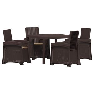 vidaXL Garten Essgruppe 5 stk. Braun und Taupe PP