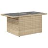 vidaXL 10-tlg. Garten-Sofagarnitur mit Kissen Beige Poly Rattan