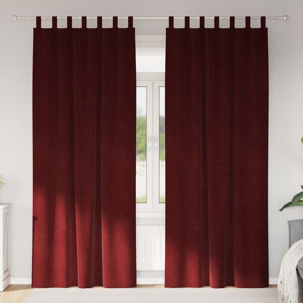 vidaXL Verdunkelungsvorh&auml;nge 2 pcs Weinrot 140 x 225 cm Samt