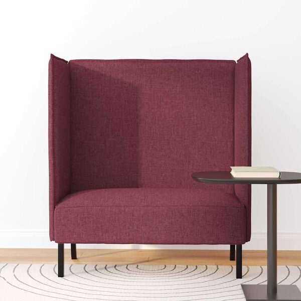 vidaXL Hoher R&uuml;cken Sofa 101cm Weinrot Stoff