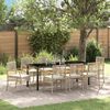 vidaXL Garten Essgruppe 9 pcs Beige Poly-Rattan