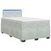 vidaXL Boxspringbett mit Matratze und LED Hellgrau 120 x 190 cm Samt