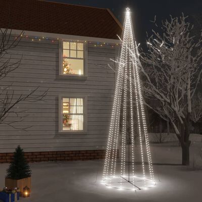 vidaXL LED-Weihnachtsbaum Kegelform Kaltweiß 1134 LEDs 230x800 cm