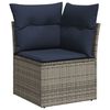 vidaXL 8-teiliges Gartensofa-Set mit Kissen, grau, Polyrattan