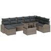 vidaXL Garten-Sofa-Set mit Speicher 9 pcs Grau Poly Rattan