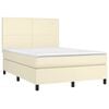 vidaXL Boxspringbett mit Matratze & LED Creme 140x190 cm Kunstleder