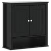 vidaXL Bad-Wandschrank BERG Schwarz 69,5x27x71,5 cm Massivholz