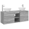 vidaXL Badezimmerschrank-Set 3 stk. Grau Sonoma 129 x 35 x 80 cm