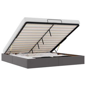 vidaXL Ottoman-Bett ohne Matratze Grau 200x200 cm Kunstleder