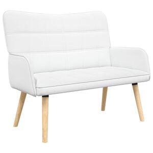 vidaXL 2-Sitzer Sofa Wei&szlig; 115 x 61 x 87 cm Stoff