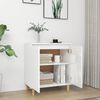 vidaXL Sideboard mit Massivholz-Beinen Hochglanz-Weiß 60x35x70 cm
