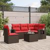 vidaXL 6-teiliges Gartensofa-Set mit Kissen, braun, Polyrattan