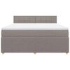 vidaXL Boxspringbett mit Matratze Taupe 180x200 cm Stoff