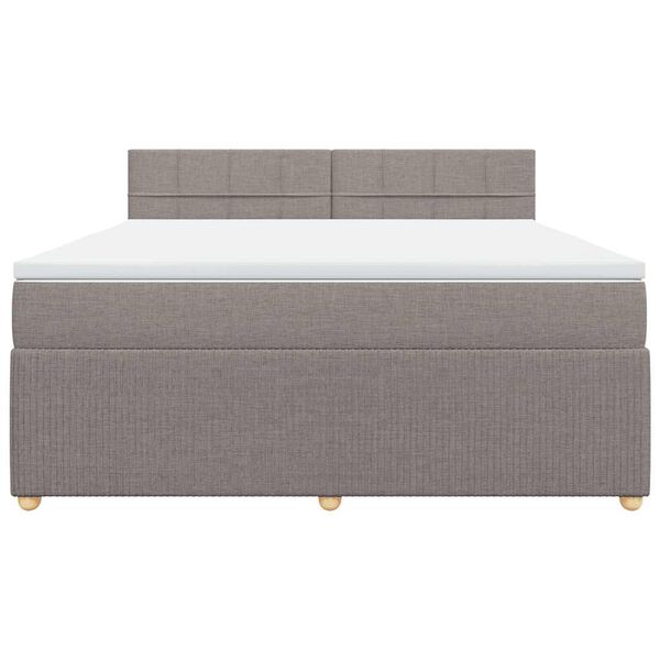 vidaXL Boxspringbett mit Matratze Taupe 180x200 cm Stoff
