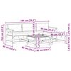 vidaXL Garten-Lounge-Set 5 pcs Wachsbraun Massives Kiefernholz