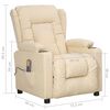 vidaXL Massagesessel mit Aufstehhilfe Creme Stoff