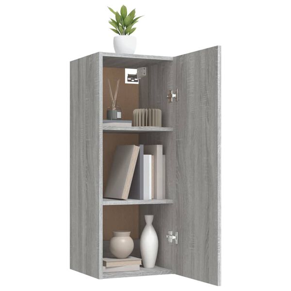 vidaXL Wandschrank Grau Sonoma 34,5x34x90 cm Holzwerkstoff