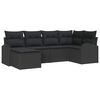 vidaXL Sofa Set mit Kissen mit Speicher 6 pcs Schwarz Poly-Rattan