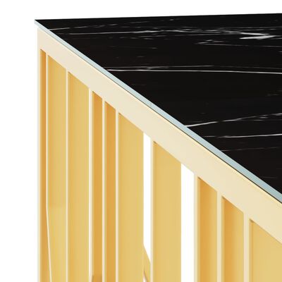 vidaXL Couchtisch Golden 100x100x50 cm Edelstahl und Glas