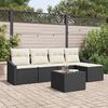 vidaXL Sofa Set mit Kissen 6 pcs Schwarz Poly Rattan