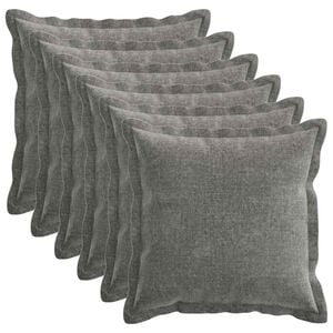 vidaXL Kissenbezug 6 pcs HOUTEN Dunkelgrau 40 x 40 cm Chenille-Stoff