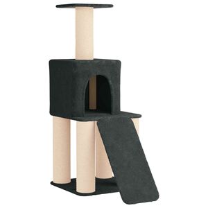 vidaXL Katzennbaum mit Sisal-Kratzs&auml;ulen Dunkelgrau 146 cm