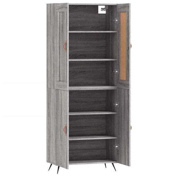 vidaXL Highboard Grau Sonoma 69,5x34x180 cm Holzwerkstoff